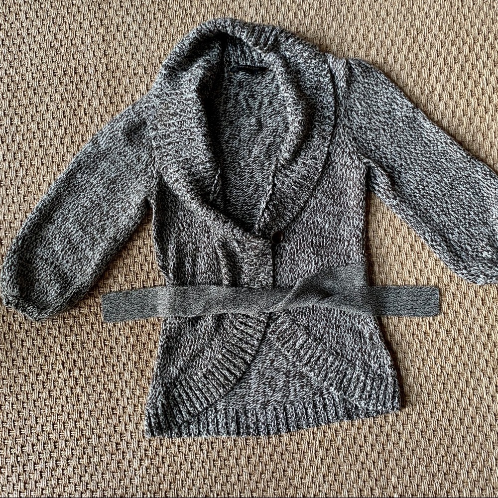 BCBG MaxAzria Brown Wool Blend Belted Cardigan - Picture 1 of 6